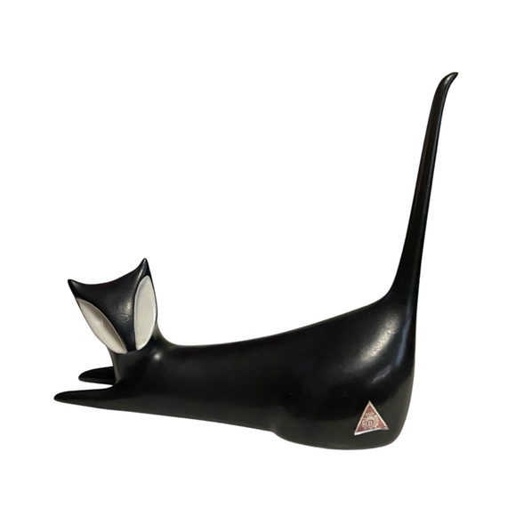 1950’s Royal Dux Porcelain Cat by Modernist Jaroslav Jezek 7” - Picture 5 of 14